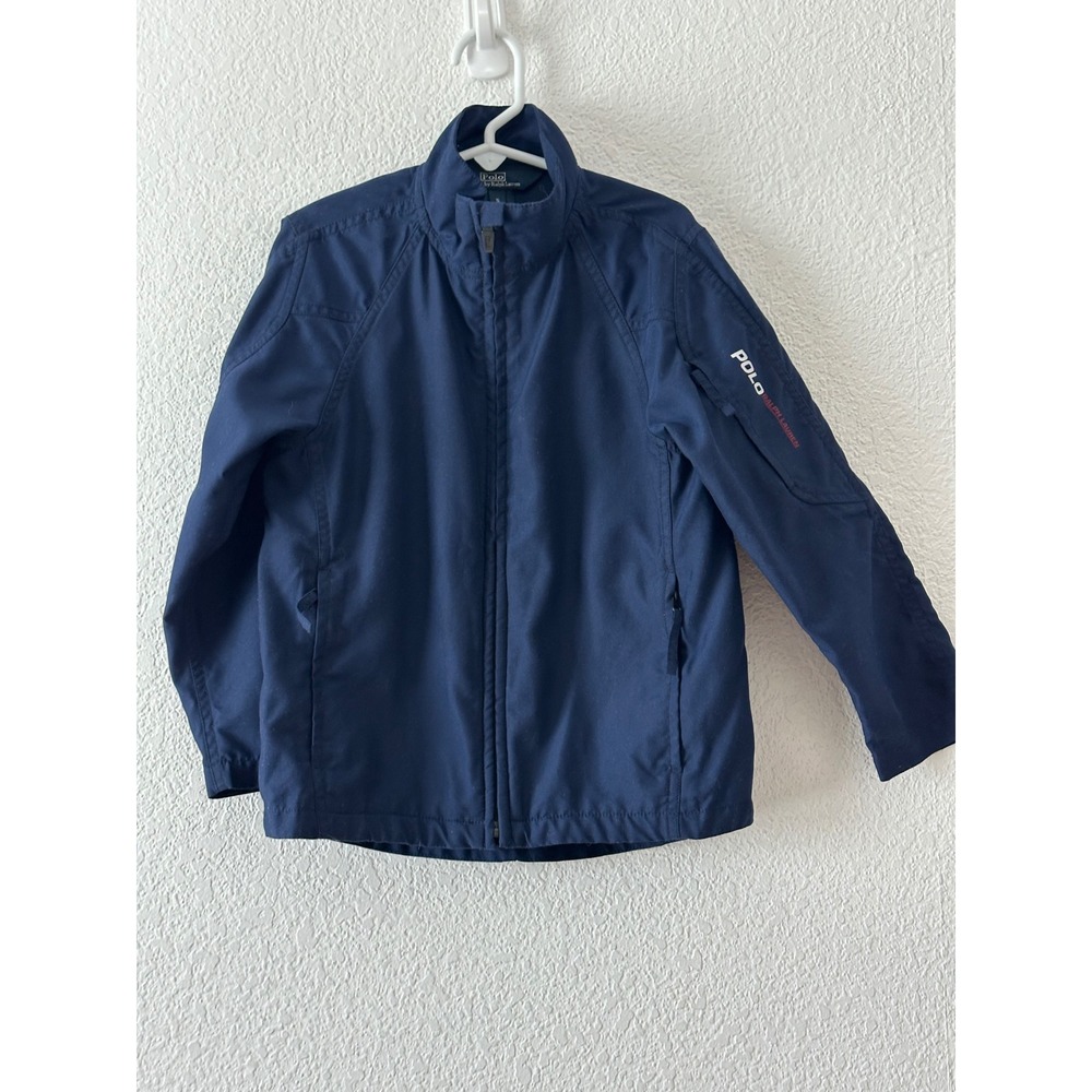 Polo Ralph Lauren Kids Navy Blue Full Zip Windbreaker Jacket Size 5 Utility Logo
